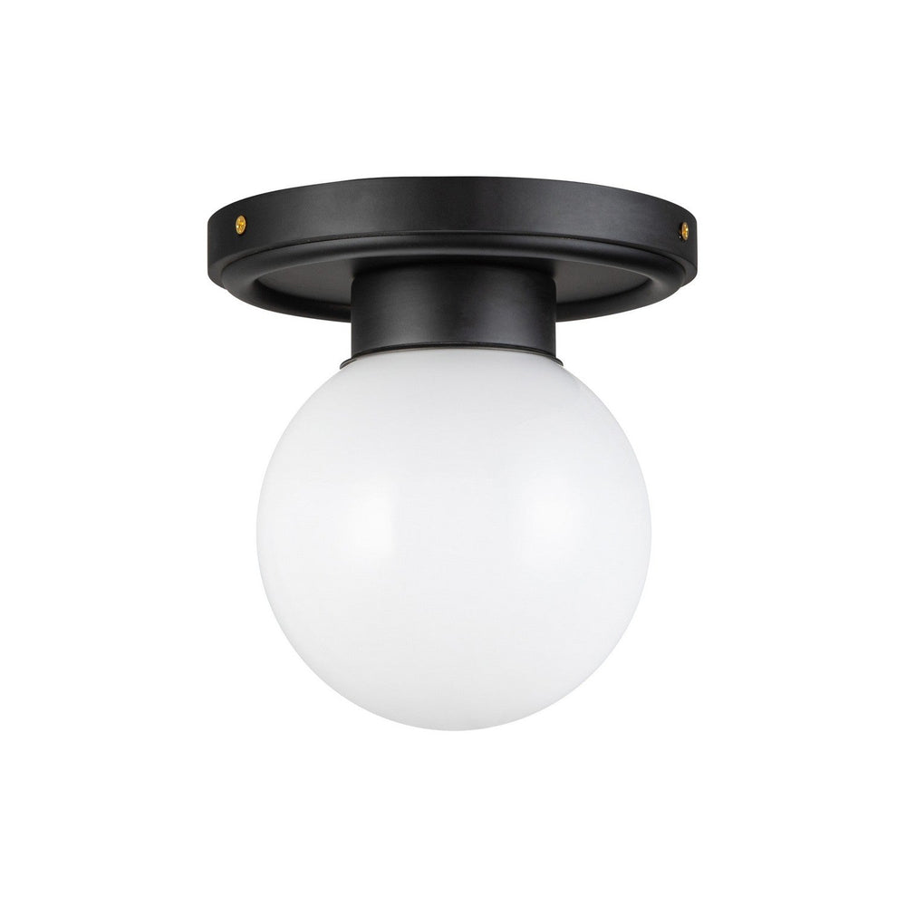 Alora Canada - SF407306MBGO - One Light Semi-Flush Mount - Fiore - Matte Black/Glossy Opal Glass