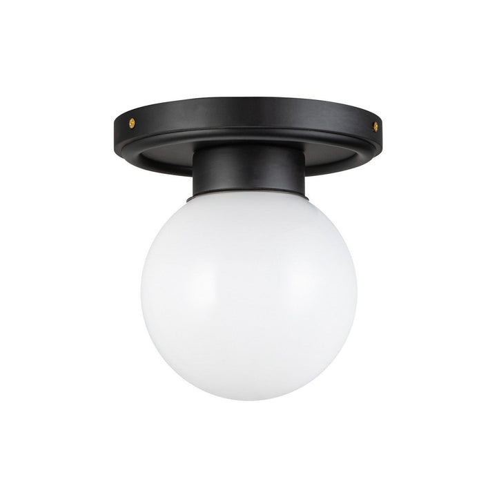 Alora Canada - SF407306MBGO - One Light Semi-Flush Mount - Fiore - Matte Black/Glossy Opal Glass