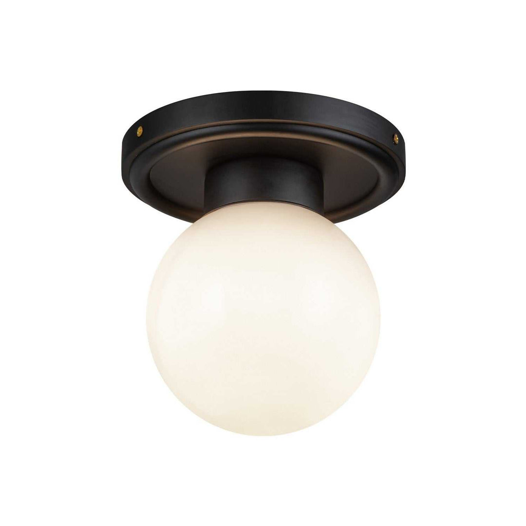 Alora Canada - SF407306MBGO - One Light Semi-Flush Mount - Fiore - Matte Black/Glossy Opal Glass