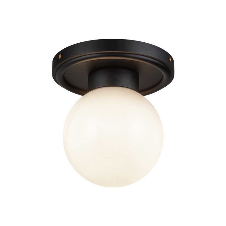 Alora Canada - SF407306MBGO - One Light Semi-Flush Mount - Fiore - Matte Black/Glossy Opal Glass
