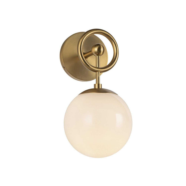 Alora Canada - WV407306BGGO - One Light Wall Vanity - Fiore - Brushed Gold/Glossy Opal Glass