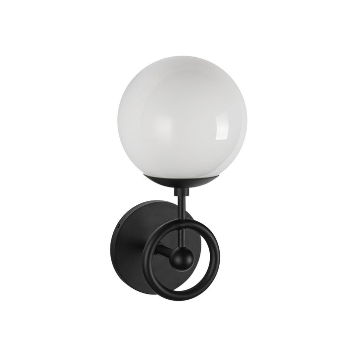 Alora Canada - WV407306MBGO - One Light Wall Vanity - Fiore - Matte Black/Glossy Opal Glass