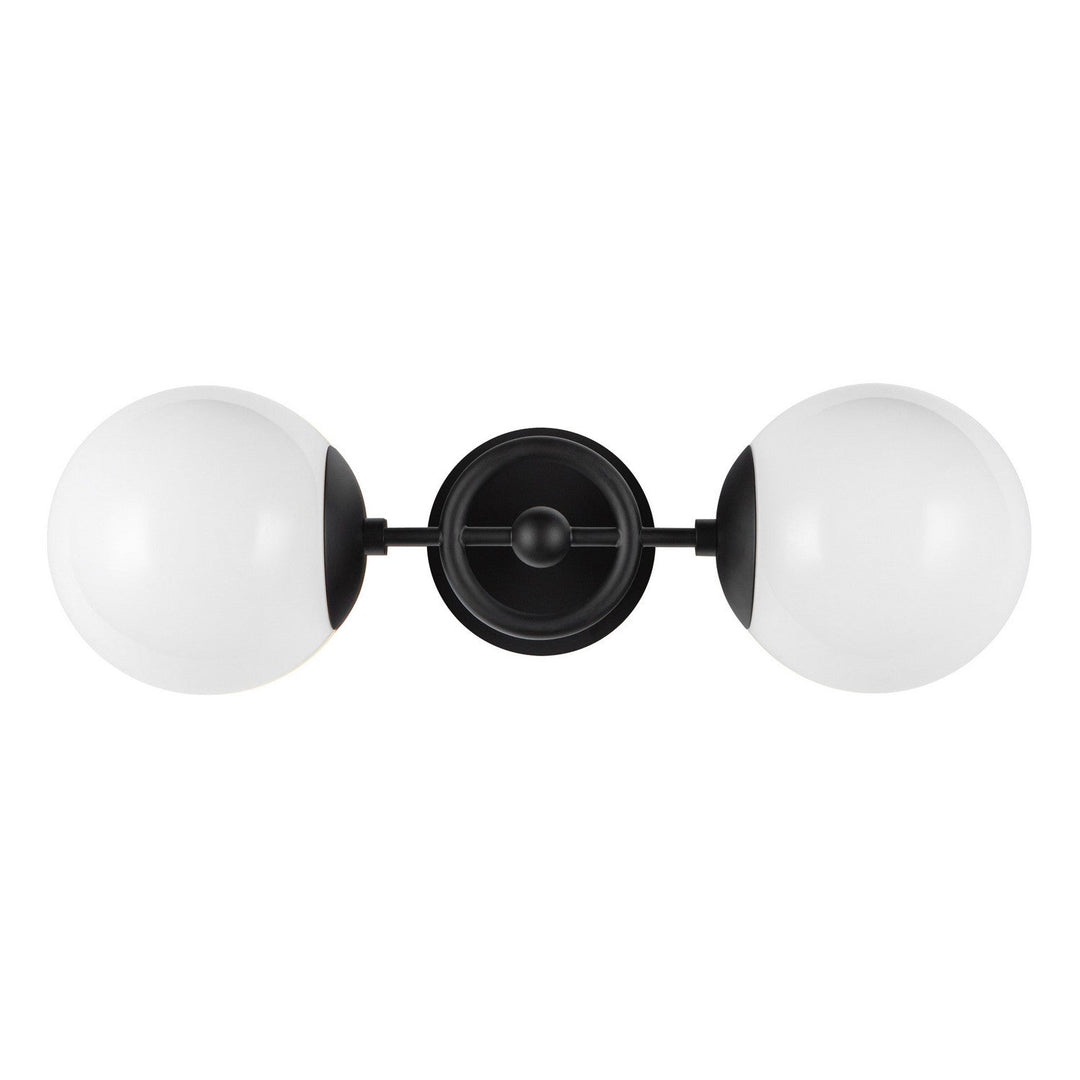 Alora Canada - WV407618MBGO - Two Light Wall Vanity - Fiore - Matte Black/Glossy Opal Glass
