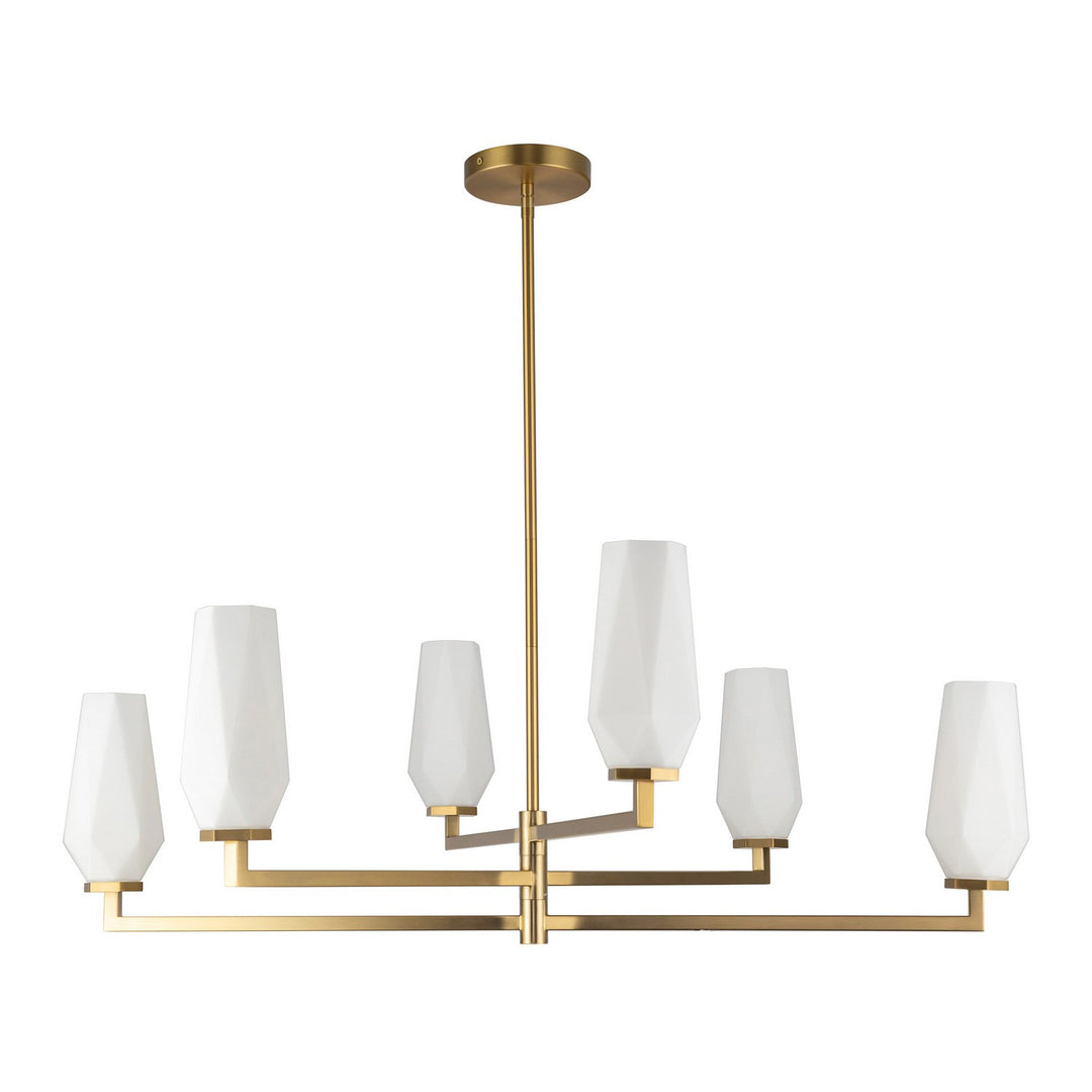 Alora Canada - CH424135BGOP - Six Light Chandelier - Krysta - Brushed Gold/Opal Glass