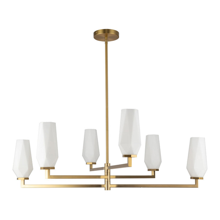 Alora Canada - CH424135BGOP - Six Light Chandelier - Krysta - Brushed Gold/Opal Glass