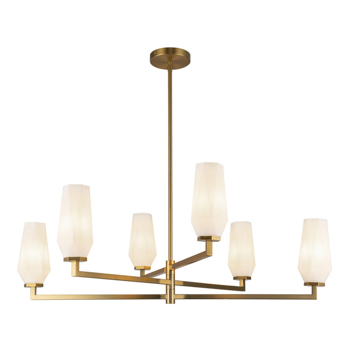 Alora Canada - CH424135BGOP - Six Light Chandelier - Krysta - Brushed Gold/Opal Glass