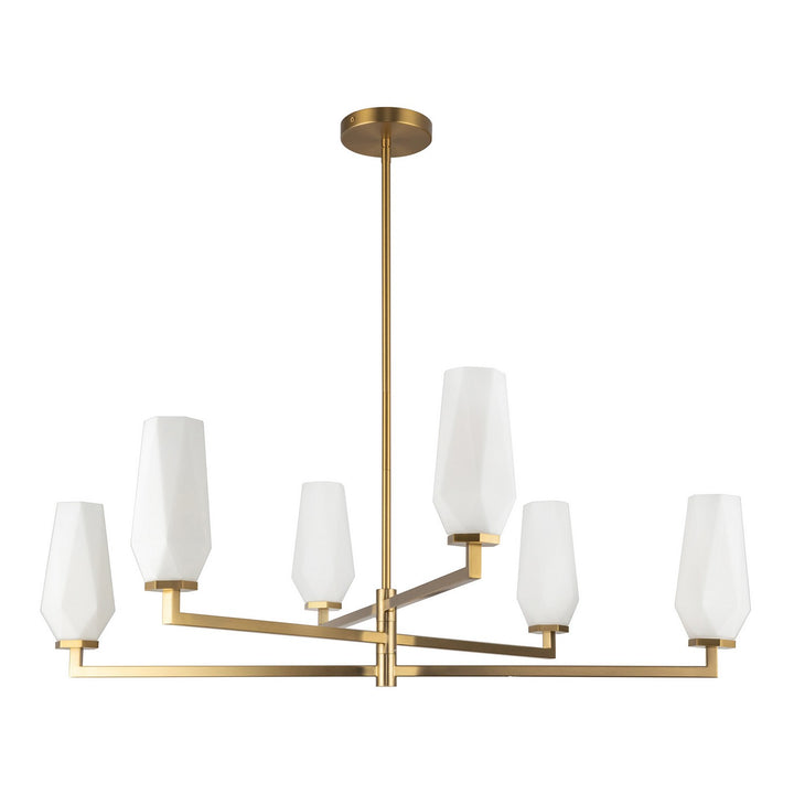 Alora Canada - CH424135BGOP - Six Light Chandelier - Krysta - Brushed Gold/Opal Glass