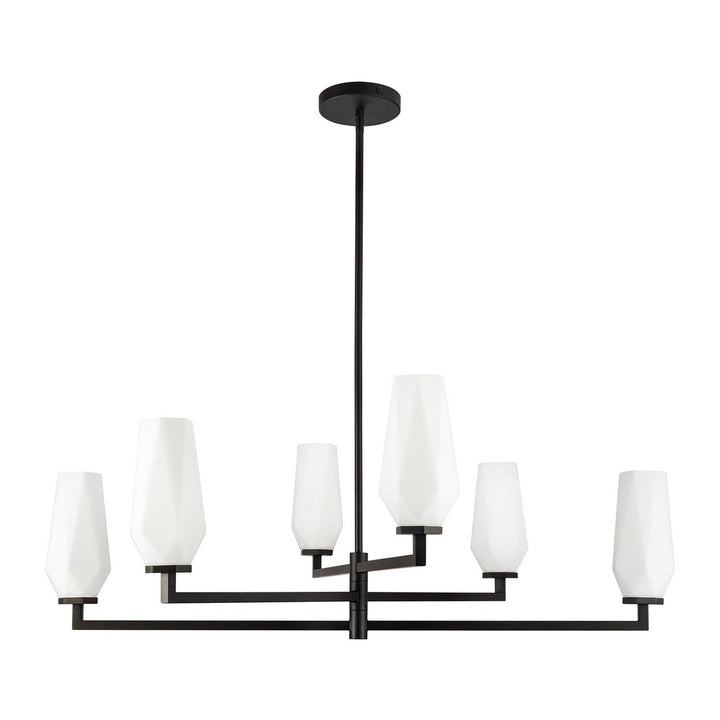 Alora Canada - CH424135MBOP - Six Light Chandelier - Krysta - Matte Black/Opal Glass