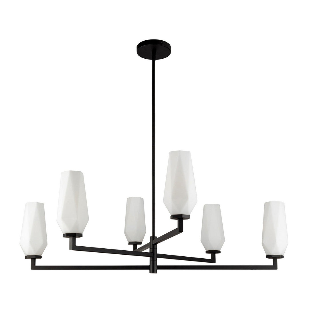 Alora Canada - CH424135MBOP - Six Light Chandelier - Krysta - Matte Black/Opal Glass