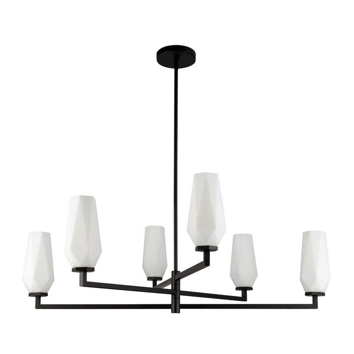 Alora Canada - CH424135MBOP - Six Light Chandelier - Krysta - Matte Black/Opal Glass