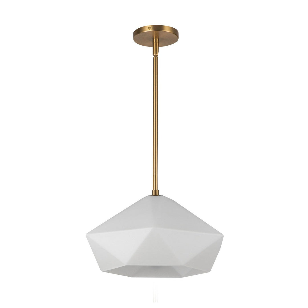Alora Canada - PD424514BGOP - One Light Pendant - Krysta - Brushed Gold/Opal Glass