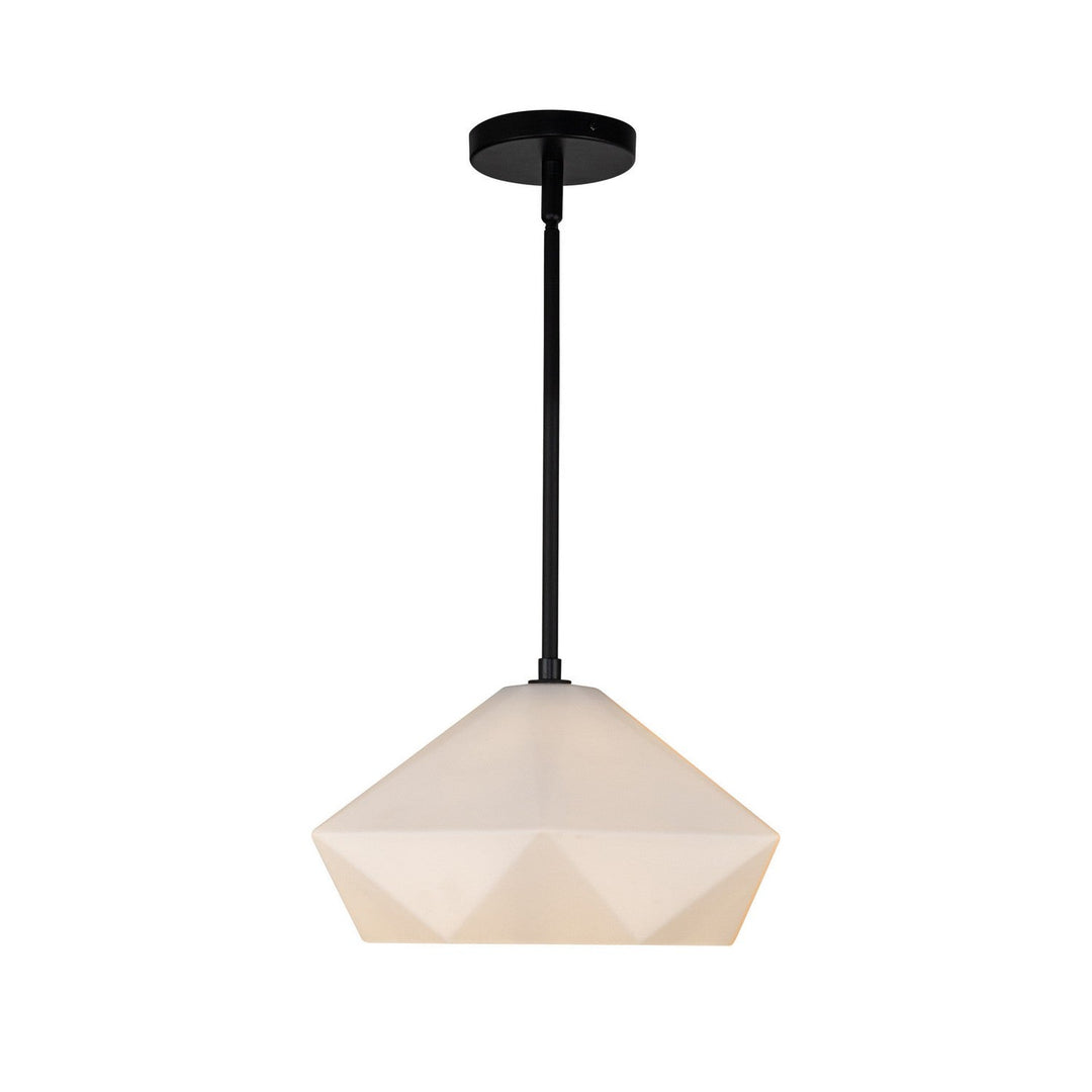 Alora Canada - PD424514MBOP - One Light Pendant - Krysta - Matte Black/Opal Glass