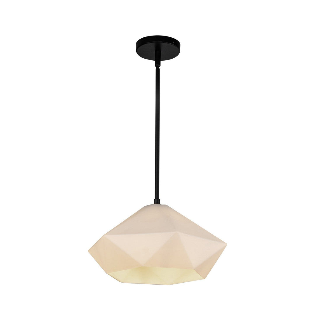 Alora Canada - PD424514MBOP - One Light Pendant - Krysta - Matte Black/Opal Glass