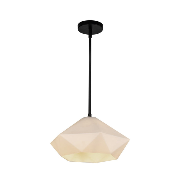 Alora Canada - PD424514MBOP - One Light Pendant - Krysta - Matte Black/Opal Glass