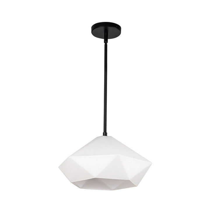 Alora Canada - PD424514MBOP - One Light Pendant - Krysta - Matte Black/Opal Glass