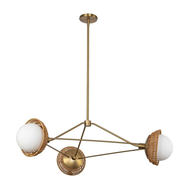 Alora Canada - CH490340BGOP - Three Light Chandelier - Perth - Brushed Gold/Opal Glass