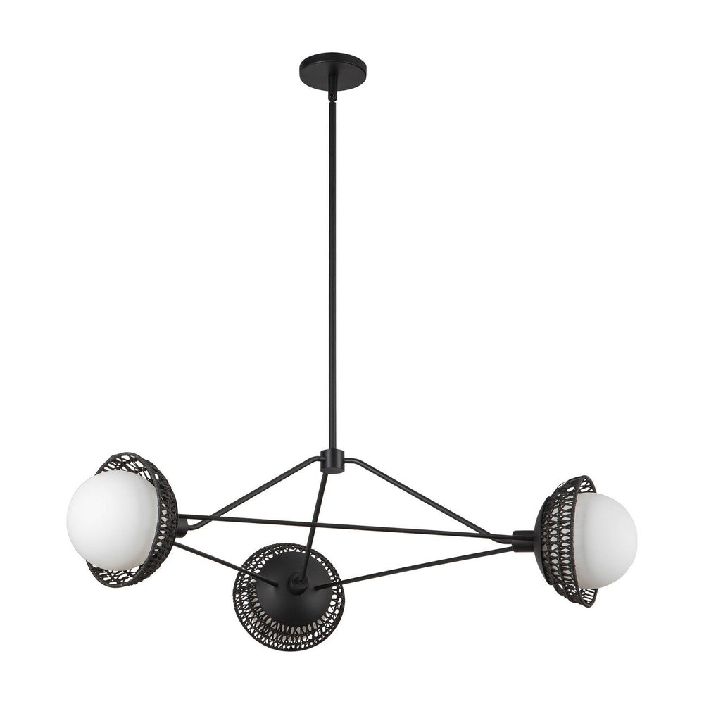 Alora Canada - CH490340MBOP - Three Light Chandelier - Perth - Matte Black/Opal Glass