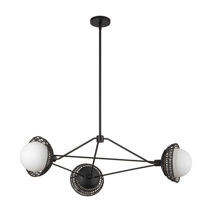 Alora Canada - CH490340MBOP - Three Light Chandelier - Perth - Matte Black/Opal Glass