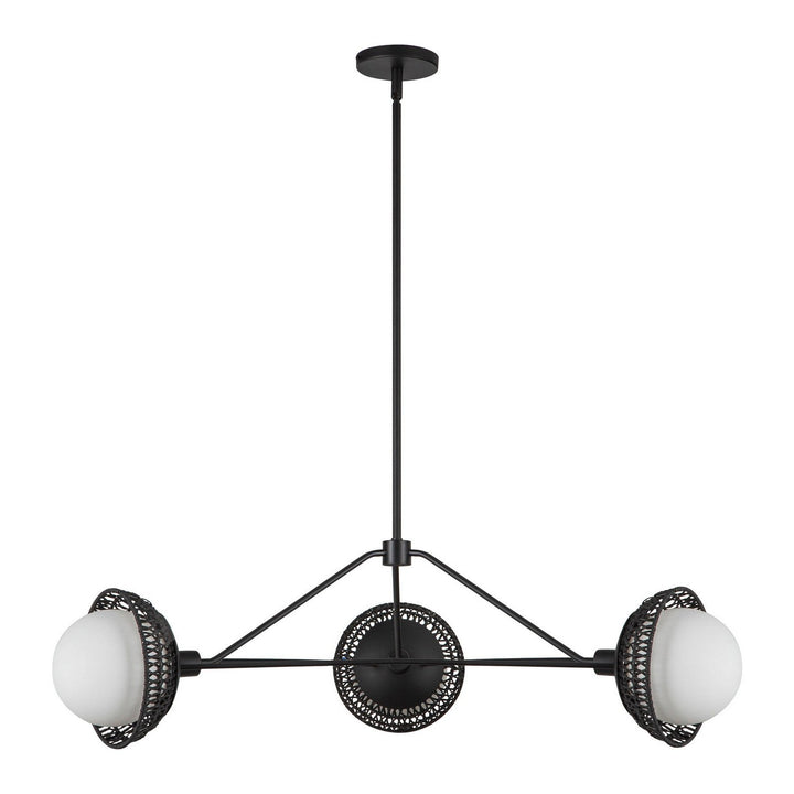 Alora Canada - CH490340MBOP - Three Light Chandelier - Perth - Matte Black/Opal Glass