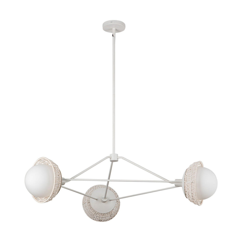 Alora Canada - CH490340WHOP - Three Light Chandelier - Perth - White/Opal Glass