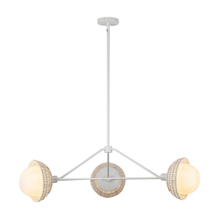 Alora Canada - CH490340WHOP - Three Light Chandelier - Perth - White/Opal Glass