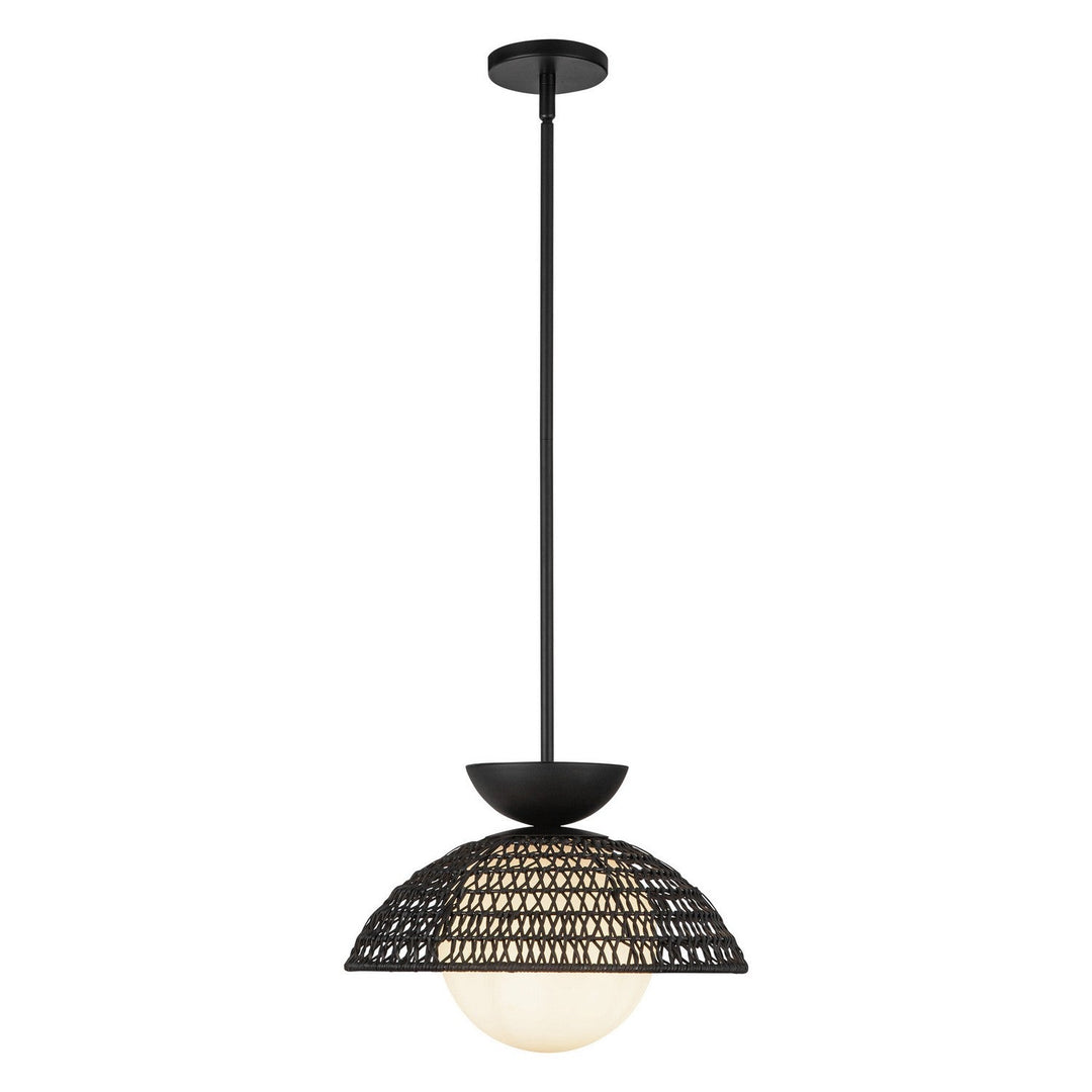Alora Canada - PD490114MBOP - One Light Pendant - Perth - Matte Black/Opal Glass