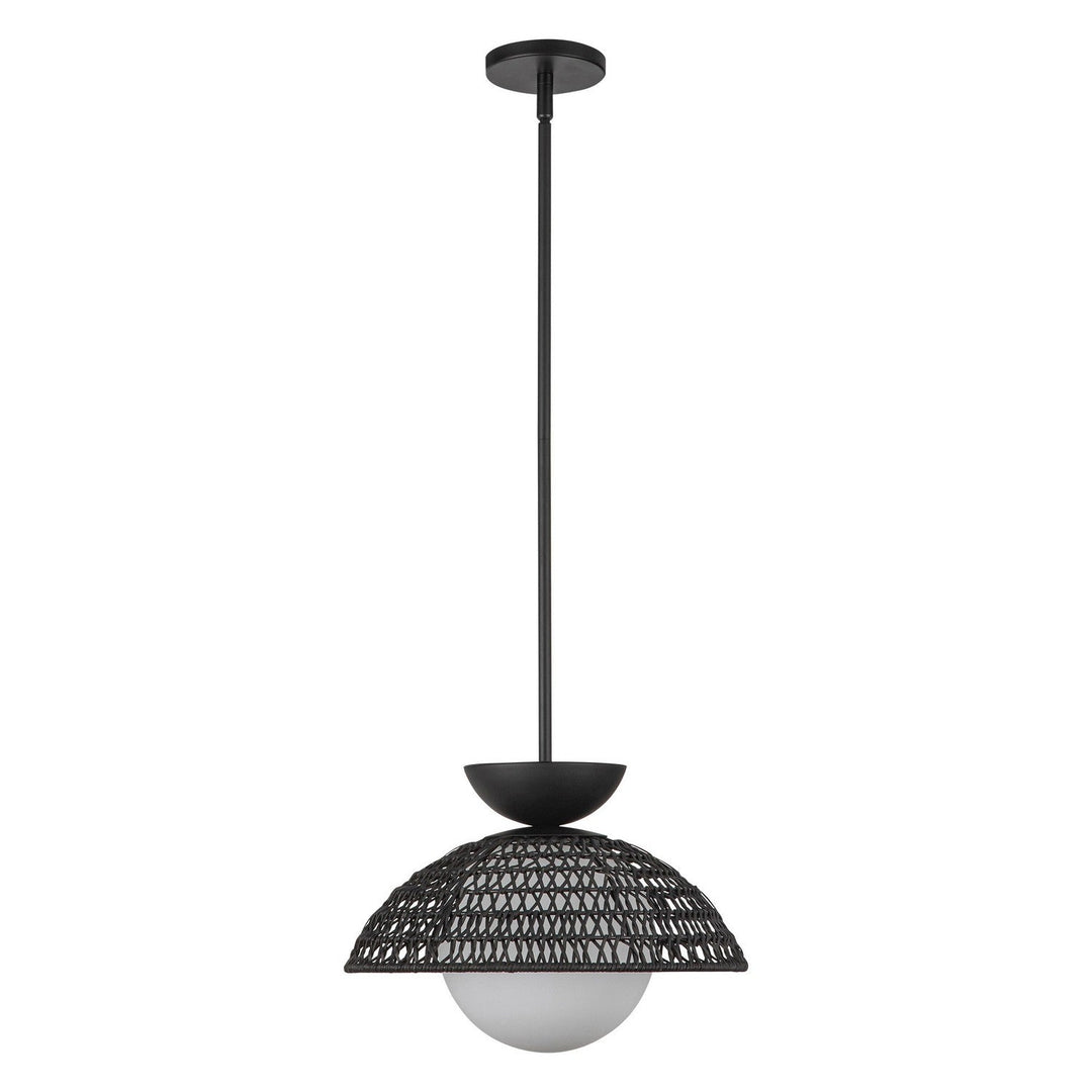 Alora Canada - PD490114MBOP - One Light Pendant - Perth - Matte Black/Opal Glass