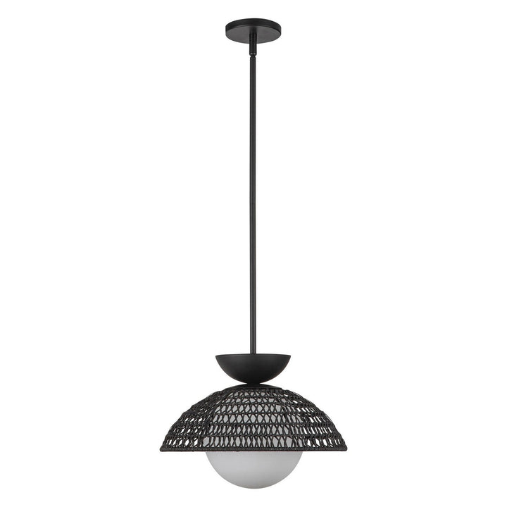 Alora Canada - PD490114MBOP - One Light Pendant - Perth - Matte Black/Opal Glass