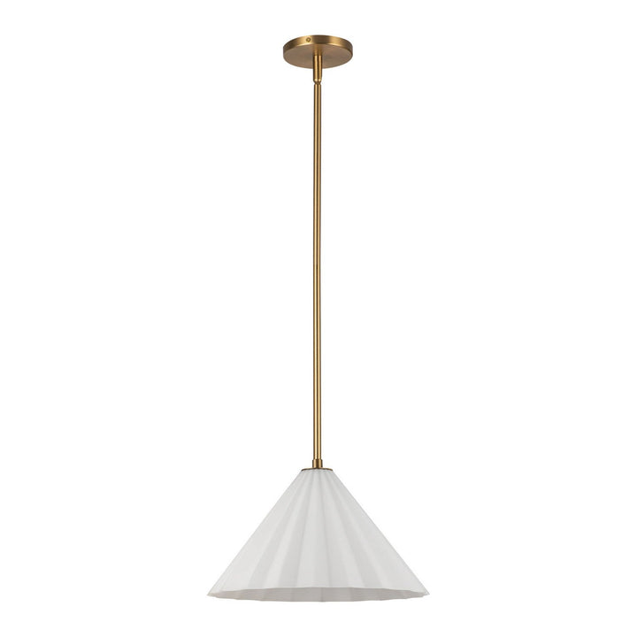 Alora Canada - PD451814AGOP - One Light Pendant - Serena - Aged Gold/Opal Glass