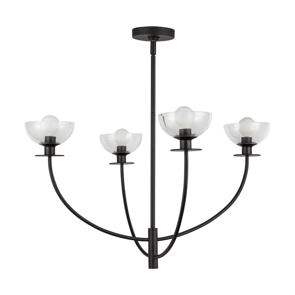 Alora Canada - CH515226MBCL - Four Light Chandelier - Sylvia - Matte Black/Clear Glass