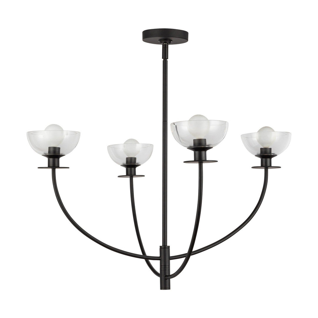 Alora Canada - CH515226MBCL - Four Light Chandelier - Sylvia - Matte Black/Clear Glass