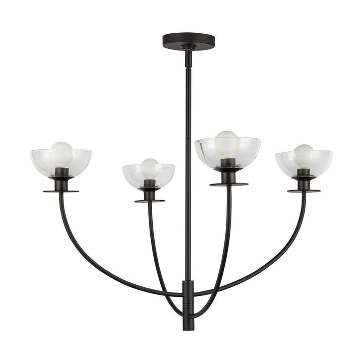 Alora Canada - CH515226MBCL - Four Light Chandelier - Sylvia - Matte Black/Clear Glass