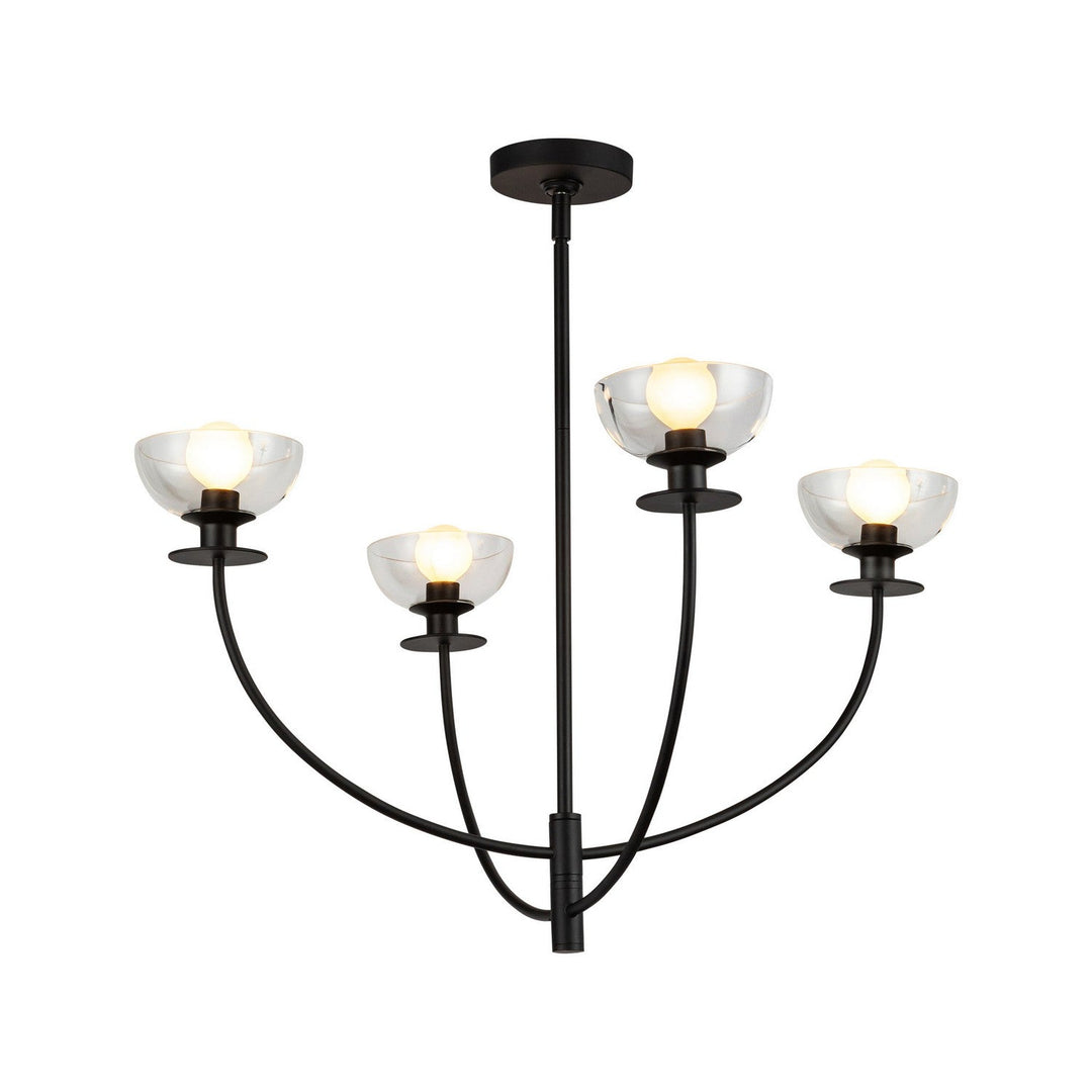 Alora Canada - CH515226MBCL - Four Light Chandelier - Sylvia - Matte Black/Clear Glass