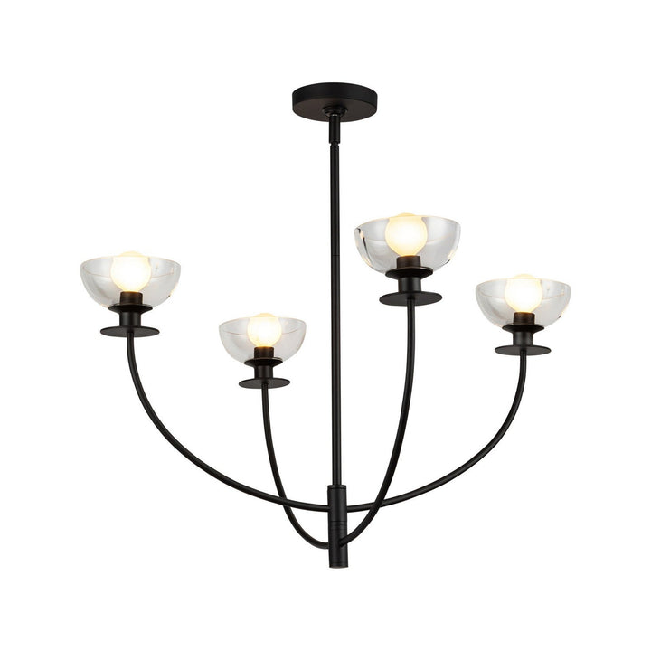 Alora Canada - CH515226MBCL - Four Light Chandelier - Sylvia - Matte Black/Clear Glass