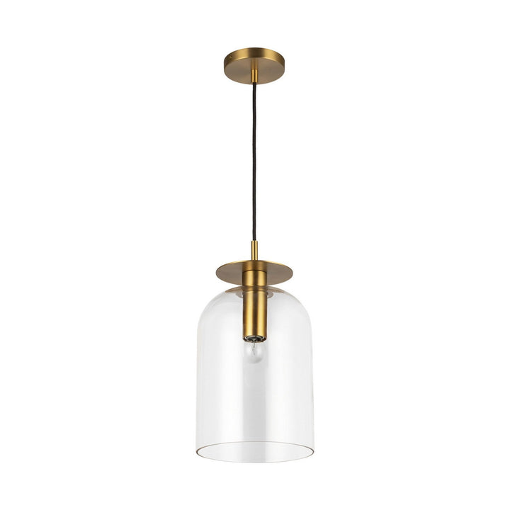 Alora Canada - PD515408BGCL - One Light Pendant - Sylvia - Brushed Gold/Clear Glass