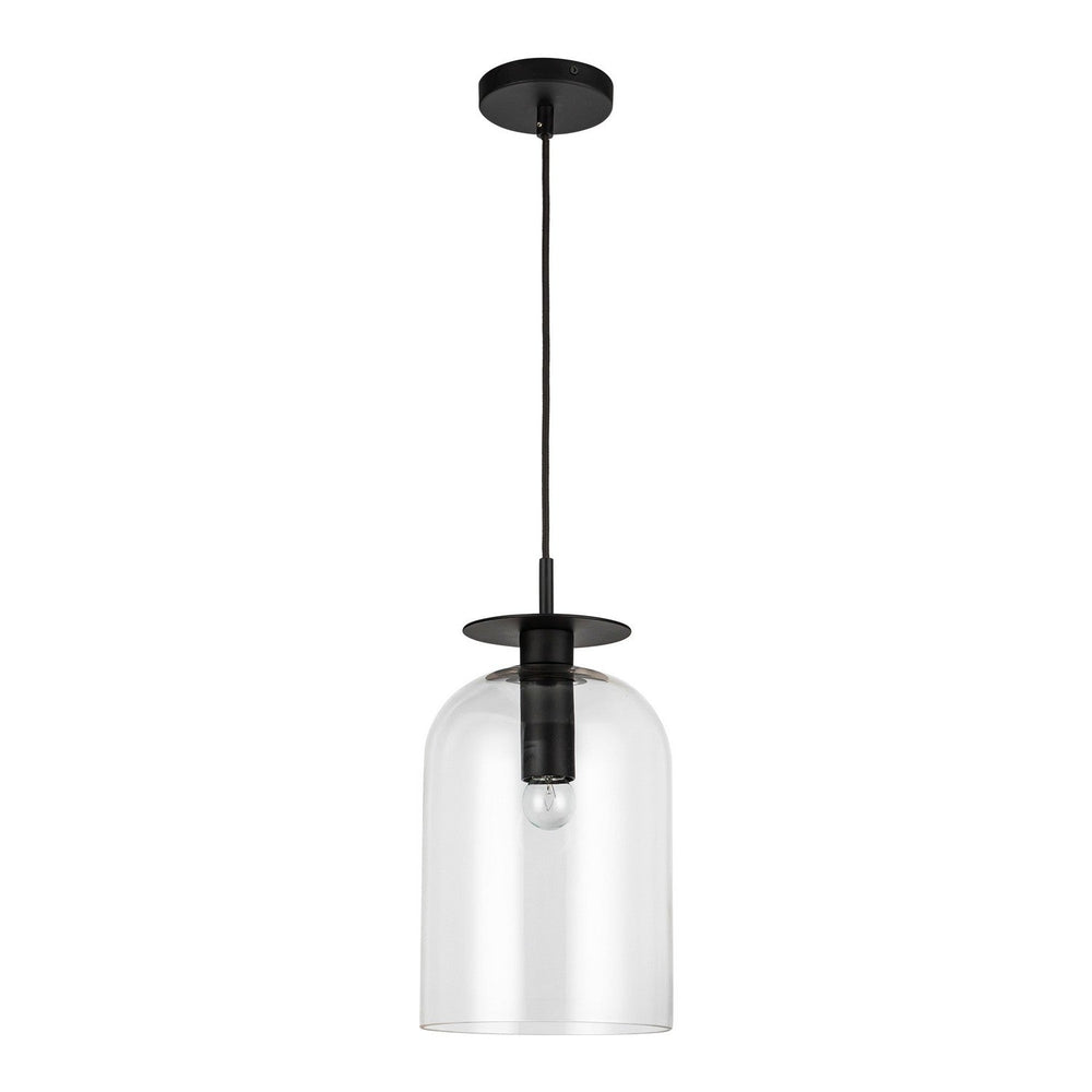 Alora Canada - PD515408MBCL - One Light Pendant - Sylvia - Matte Black/Clear Glass