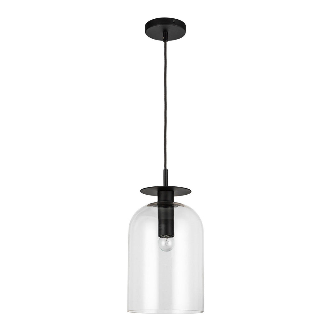 Alora Canada - PD515408MBCL - One Light Pendant - Sylvia - Matte Black/Clear Glass