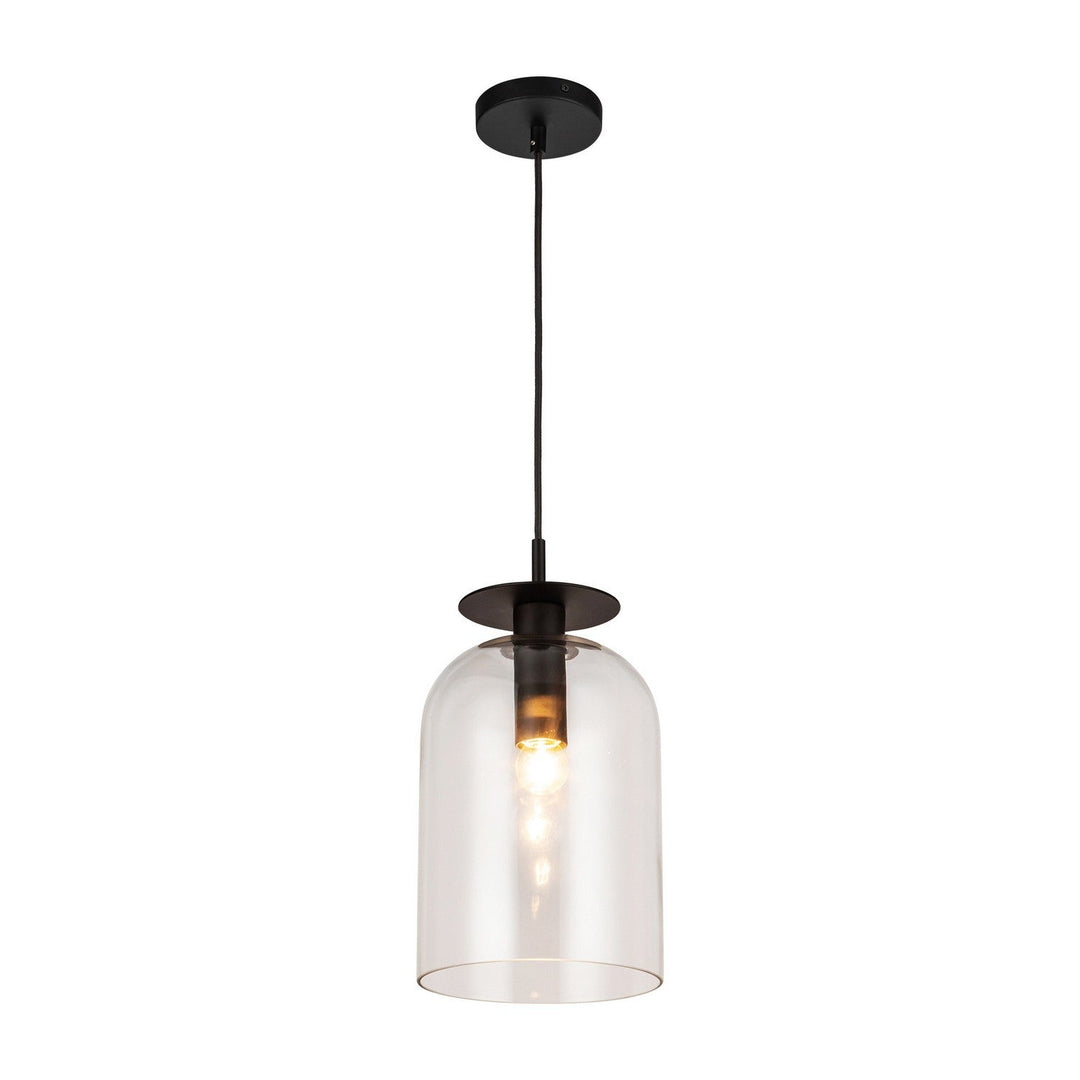 Alora Canada - PD515408MBCL - One Light Pendant - Sylvia - Matte Black/Clear Glass