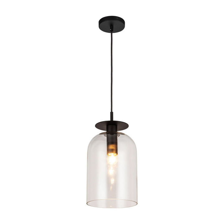 Alora Canada - PD515408MBCL - One Light Pendant - Sylvia - Matte Black/Clear Glass