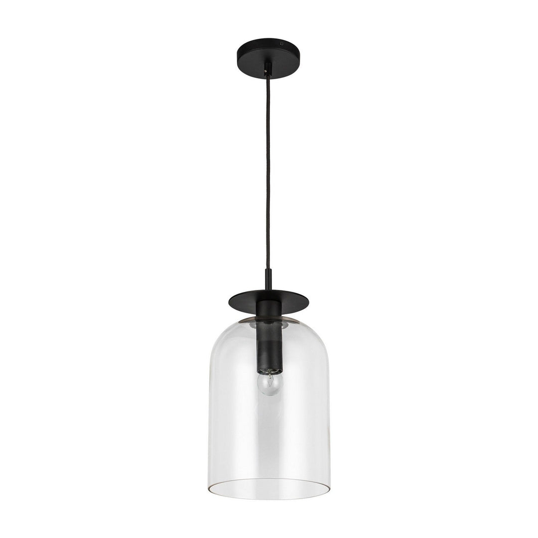 Alora Canada - PD515408MBCL - One Light Pendant - Sylvia - Matte Black/Clear Glass