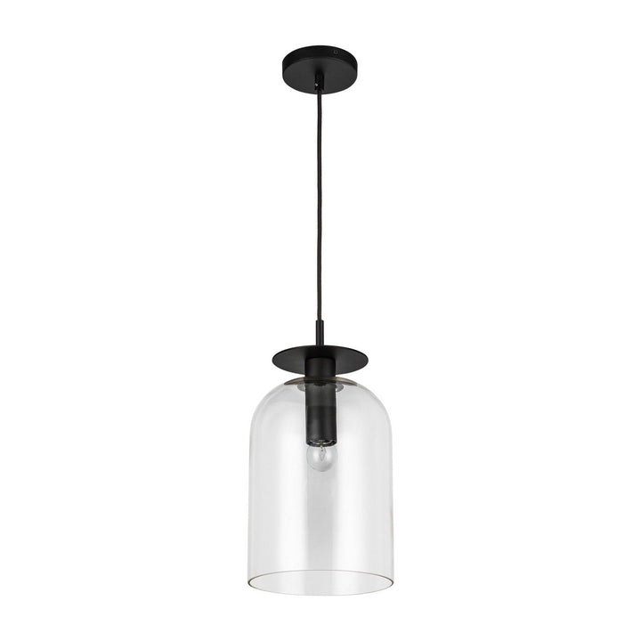 Alora Canada - PD515408MBCL - One Light Pendant - Sylvia - Matte Black/Clear Glass