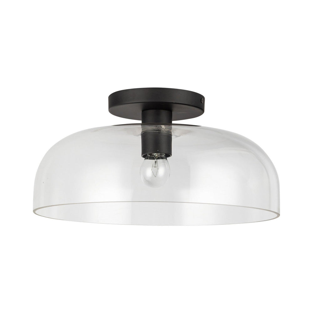 Alora Canada - SF515712MBCL - One Light Semi-Flush Mount - Sylvia - Matte Black/Clear Glass