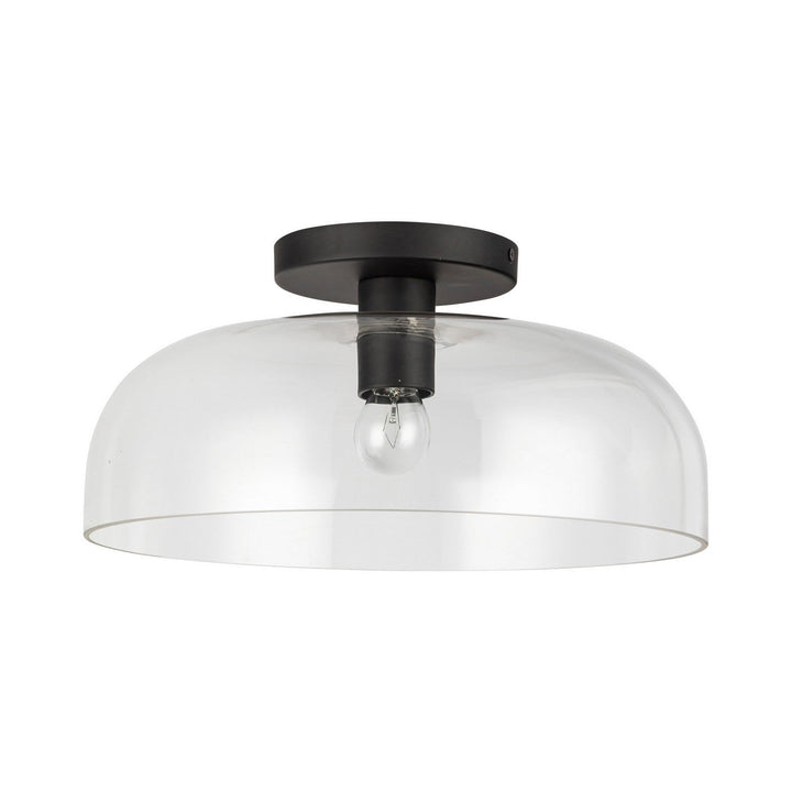 Alora Canada - SF515712MBCL - One Light Semi-Flush Mount - Sylvia - Matte Black/Clear Glass