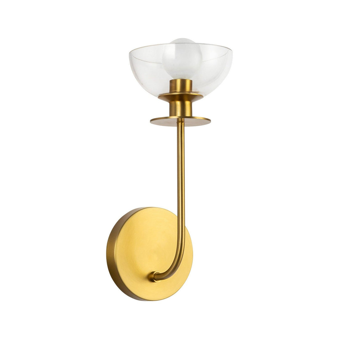 Alora Canada - WV515205BGCL - One Light Wall Vanity - Sylvia - Brushed Gold/Clear Glass
