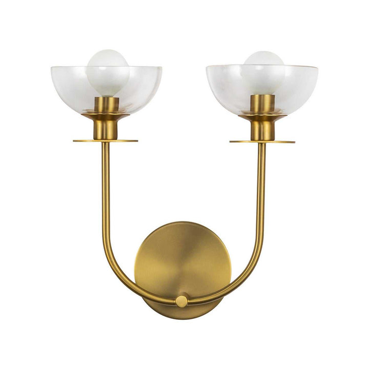 Alora Canada - WV515212BGCL - Two Light Wall Vanity - Sylvia - Brushed Gold/Clear Glass