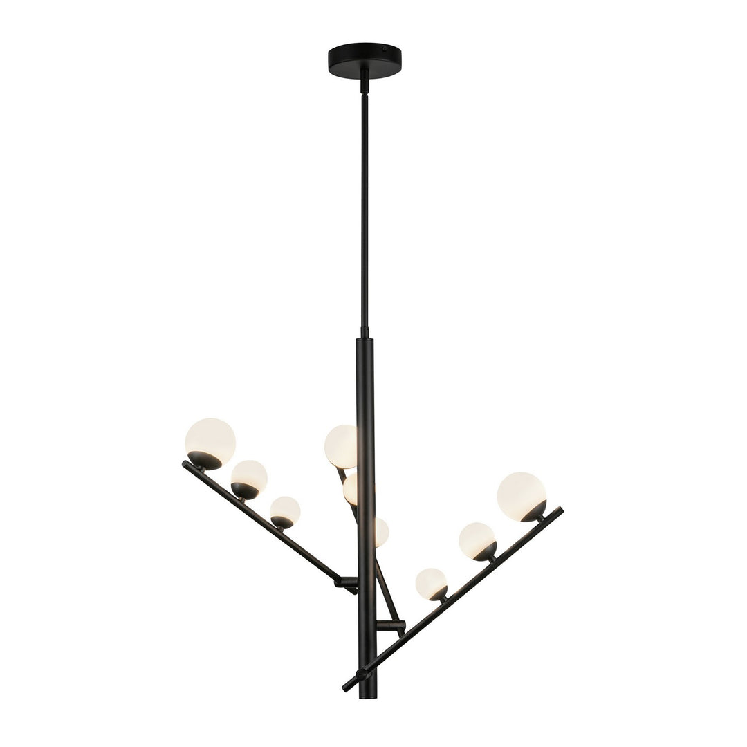 Kuzco Canada - CH55524-BK/OP - LED Chandelier - Cypress - Black/Opal Glass