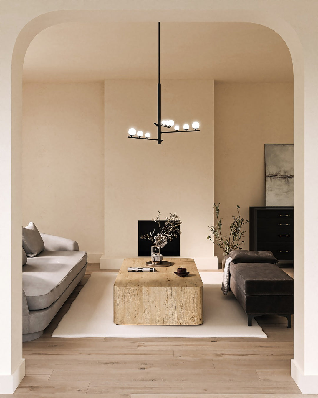 Kuzco Canada - CH55524-BK/OP - LED Chandelier - Cypress - Black/Opal Glass