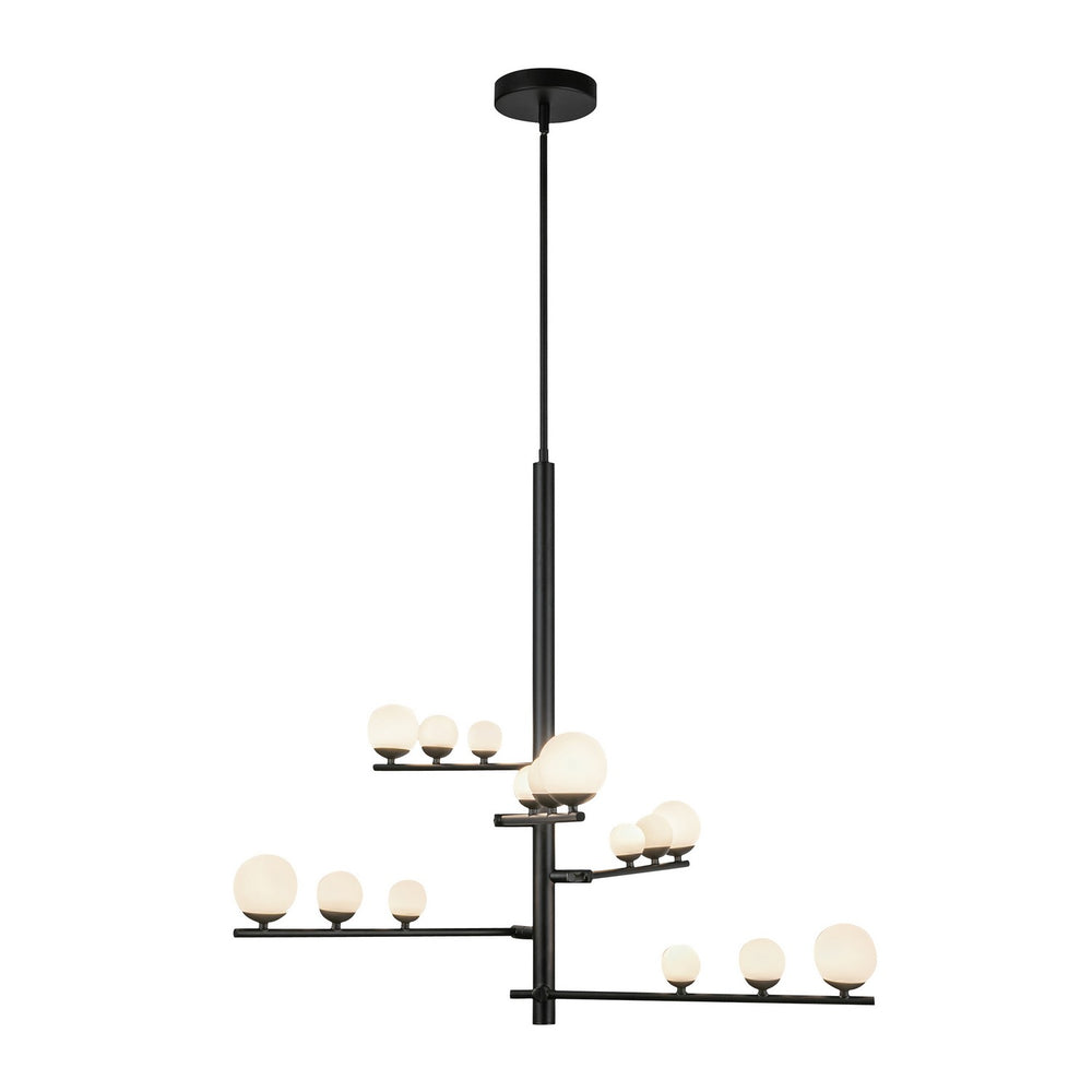 Kuzco Canada - CH55530-BK/OP - LED Chandelier - Cypress - Black/Opal Glass