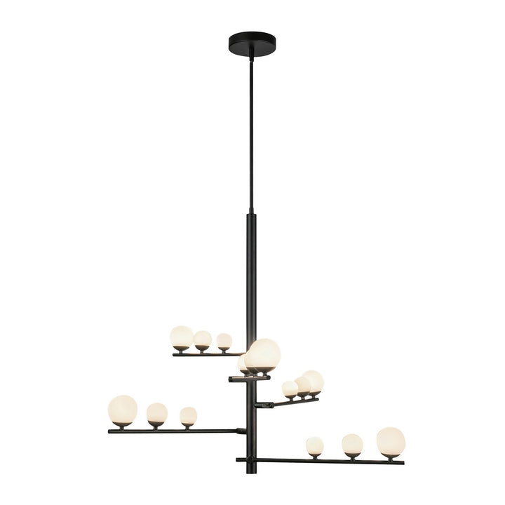 Kuzco Canada - CH55530-BK/OP - LED Chandelier - Cypress - Black/Opal Glass