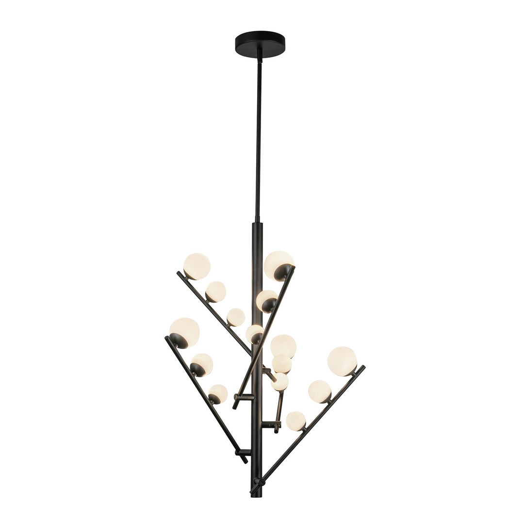 Kuzco Canada - CH55530-BK/OP - LED Chandelier - Cypress - Black/Opal Glass
